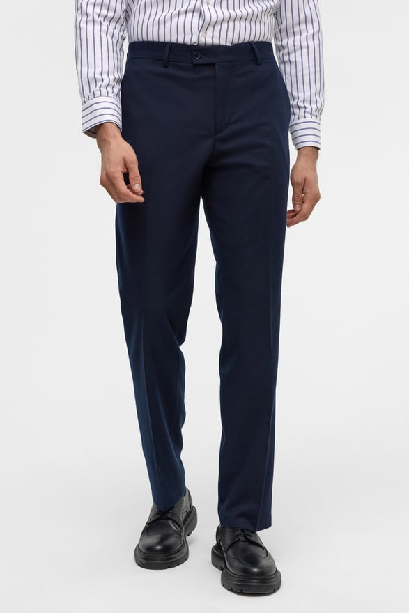 Lacivert Regular Düz Pantolon