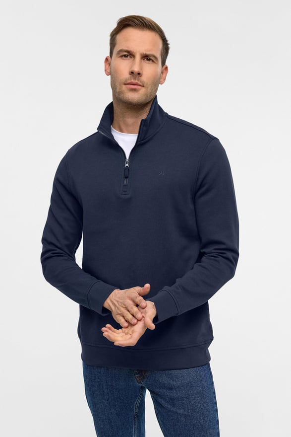 Lacivert Regular Düz Yarım Balıkçı Yaka Sweatshirt