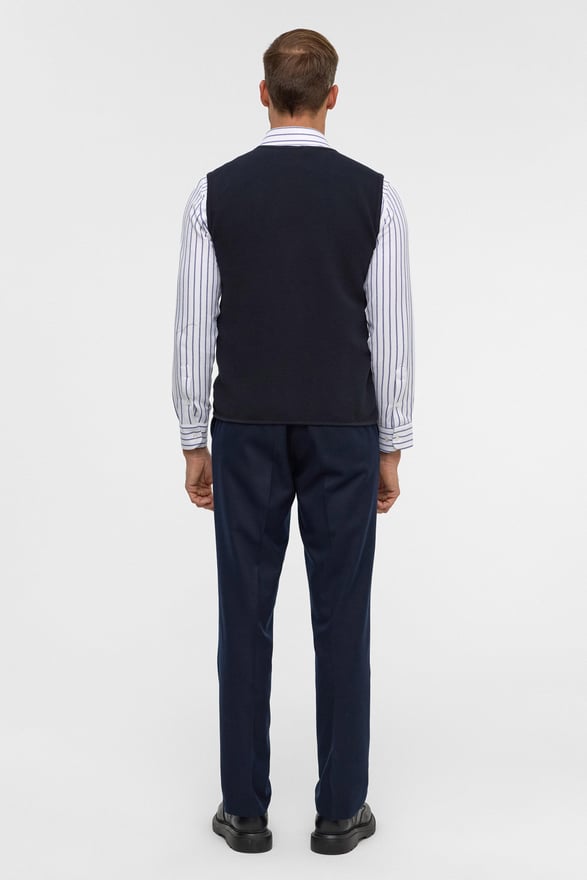 Lacivert Regular Kapitone V Yaka Yelek