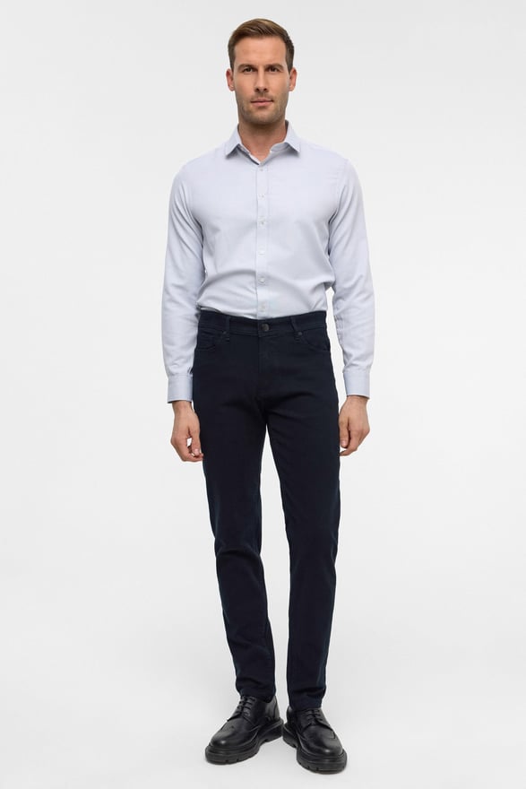 Lacivert Slim 5 Cep Kalıp Düz Pantolon