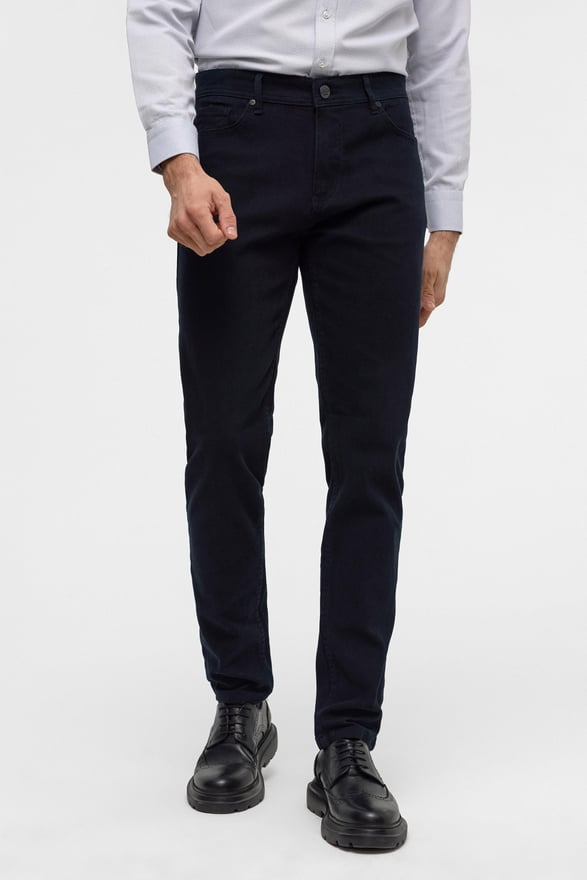 Lacivert Slim 5 Cep Kalıp Düz Pantolon