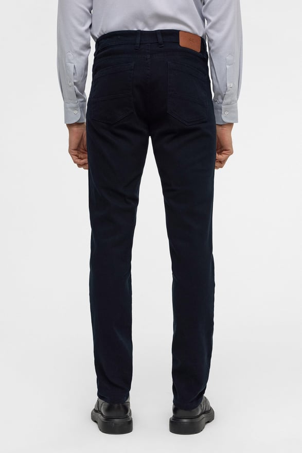 Lacivert Slim 5 Cep Kalıp Düz Pantolon