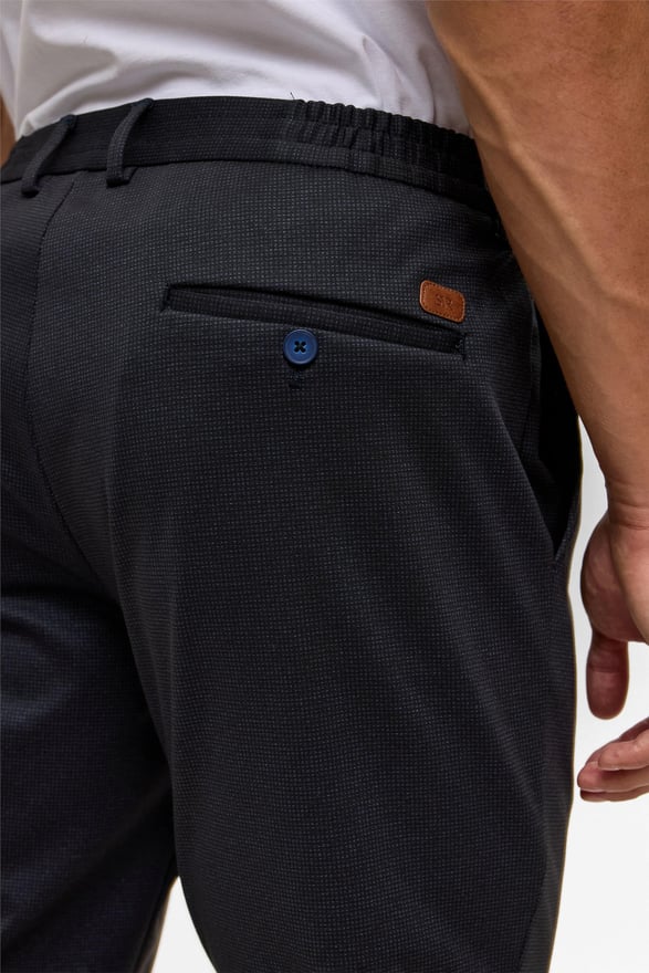 Lacivert Slim Armürlü Jogger Pantolon