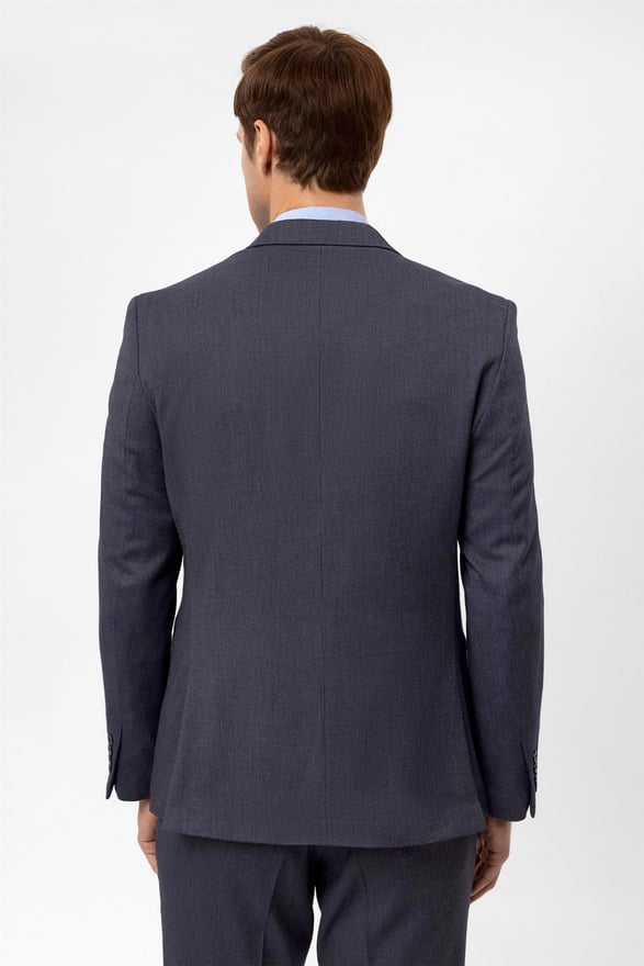 Lacivert Slim Armürlü Sivri Yaka 6 Drop                                                       Takım Elbise