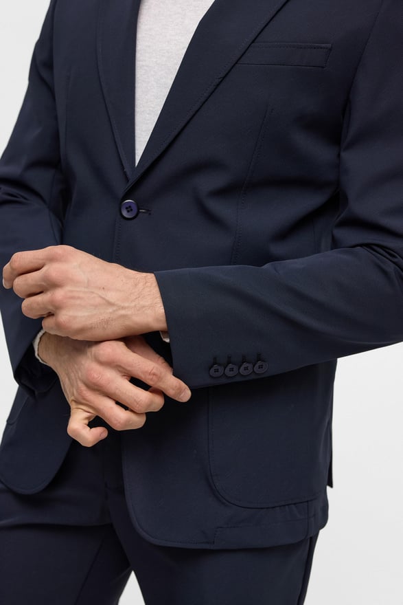 Lacivert Slim Desenli Mono Yaka 6 Drop Takım Elbise