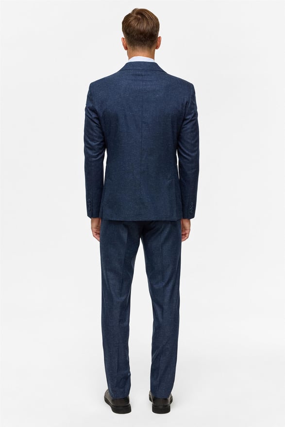 Lacivert Slim Desenli Mono Yaka 6 Drop Takım Elbise