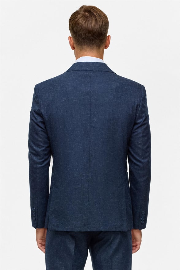 Lacivert Slim Desenli Mono Yaka 6 Drop Takım Elbise