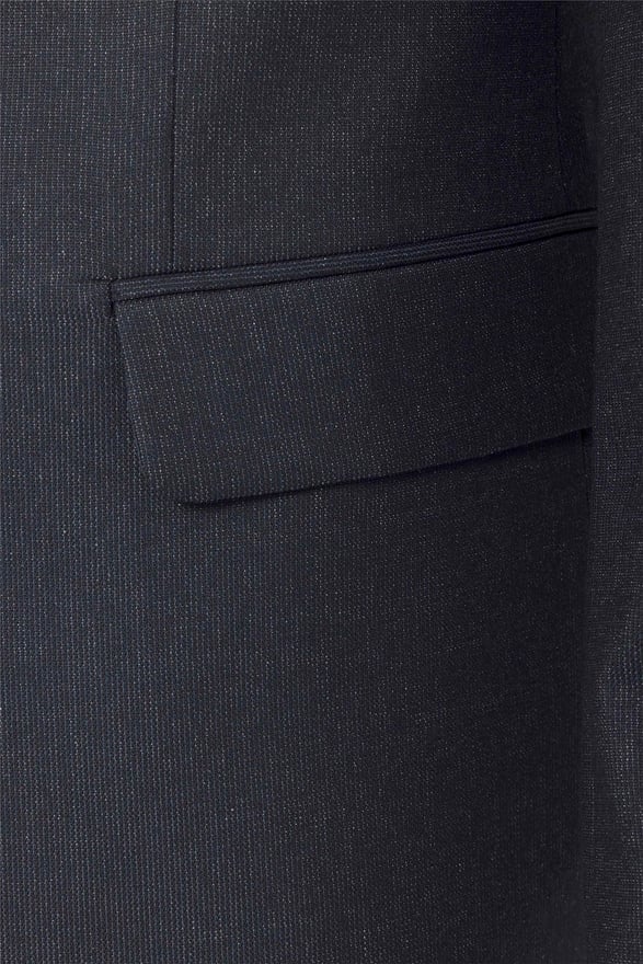 Lacivert Slim Desenli Sivri Yaka 6 Drop Takım Elbise