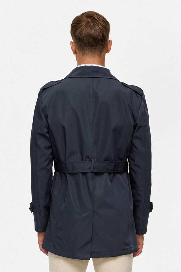 Lacivert Slim Düz Mont