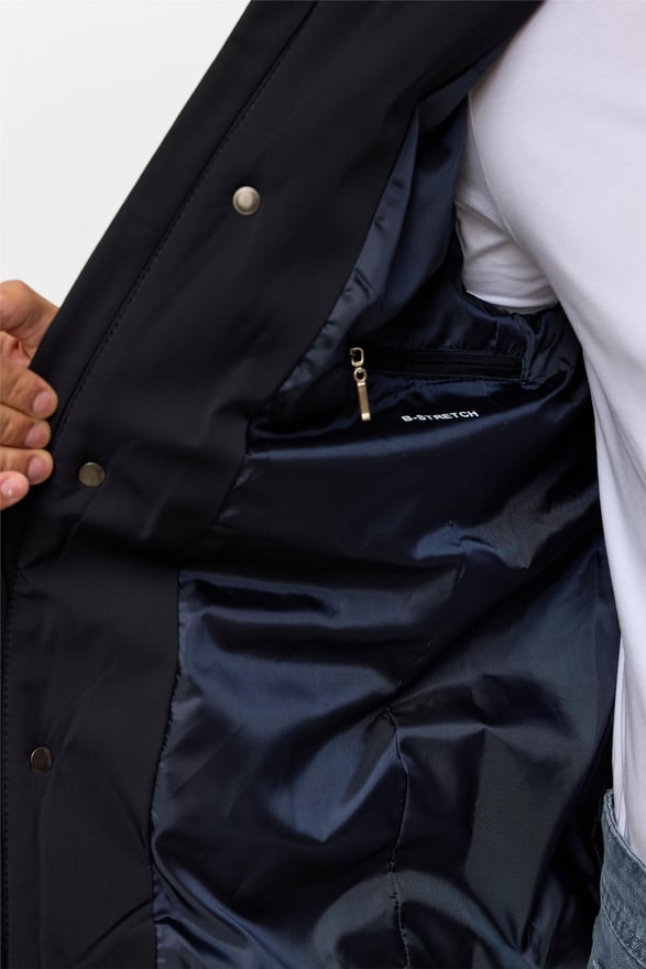 Lacivert Slim Düz Mont