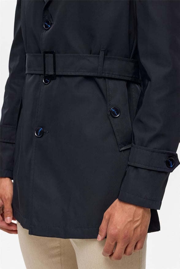 Lacivert Slim Düz Mont