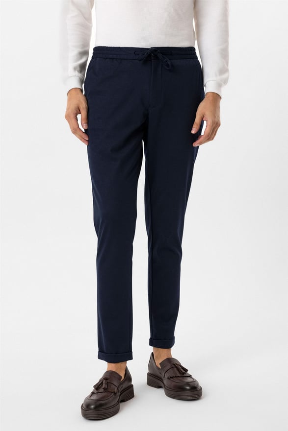 Lacivert Slim Düz Pantolon