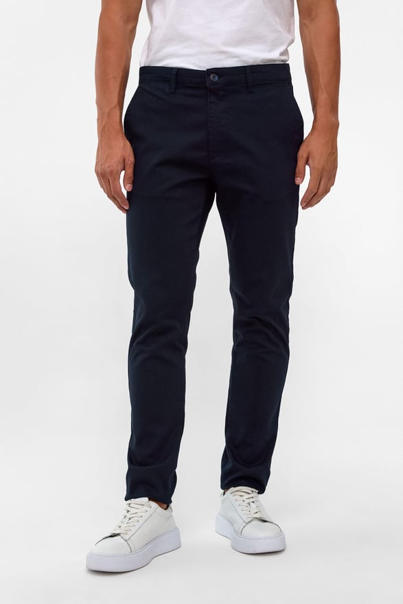 Lacivert Slim Fit Armürlü Pantolon