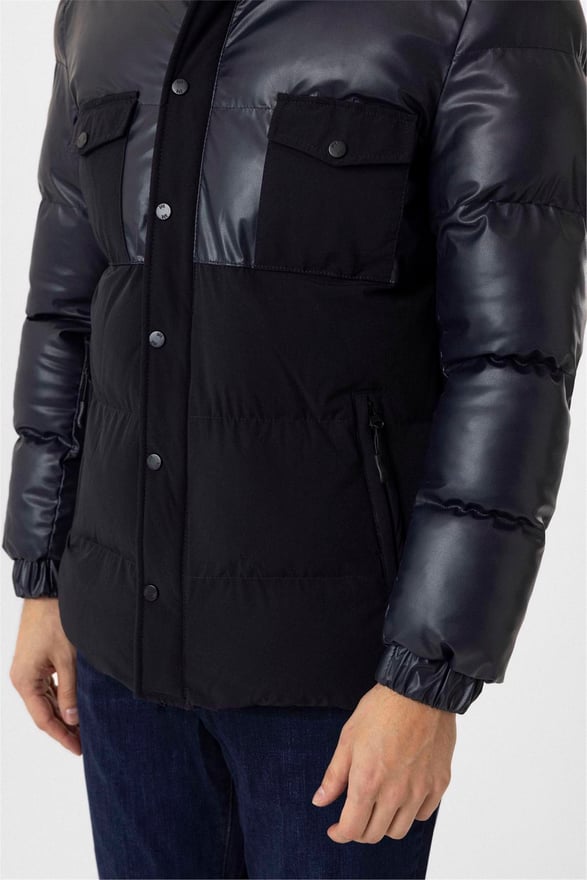 Lacivert Slim Kapitone DİK YAKA Mont