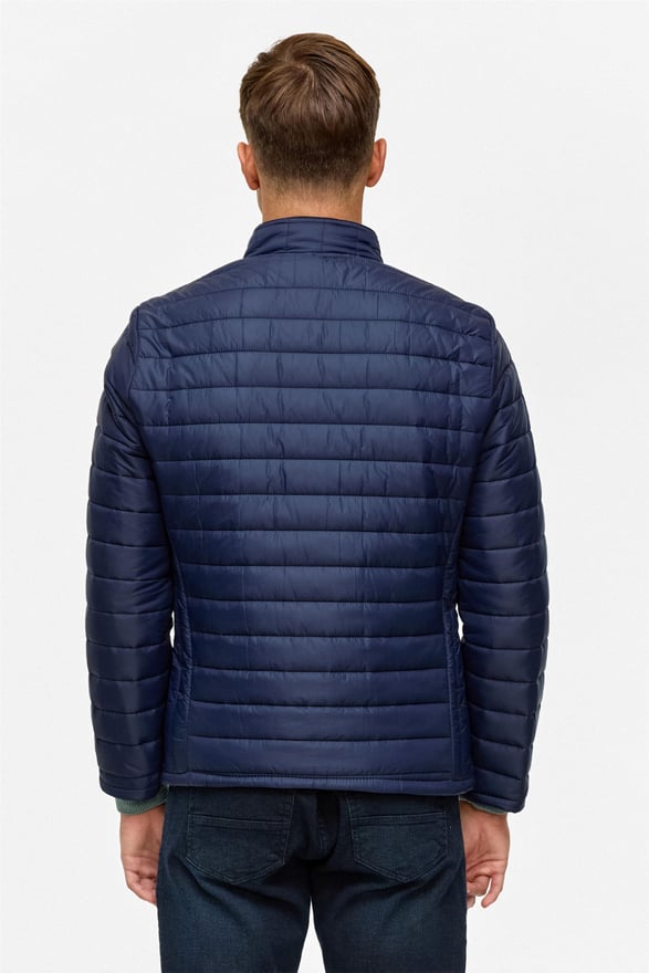 Lacivert Slim Kapitone Mont