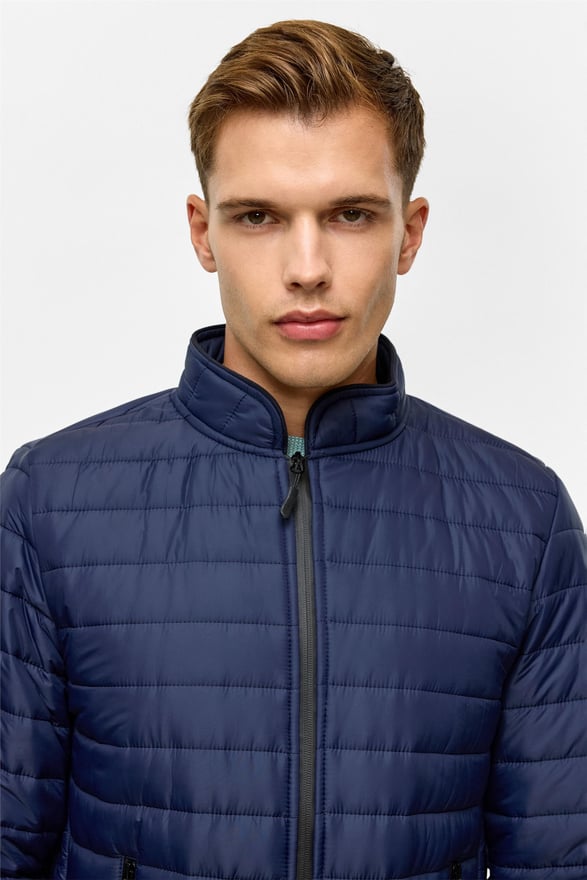 Lacivert Slim Kapitone Mont