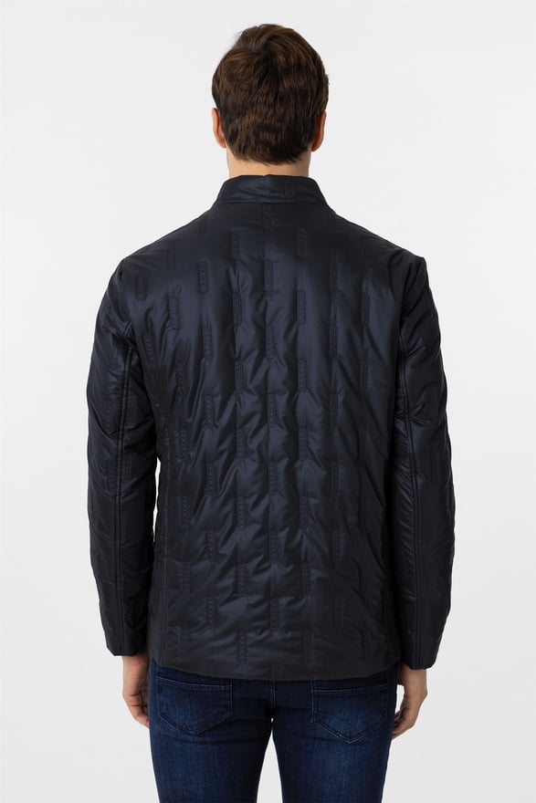 Lacivert Slim Kapitone Mont