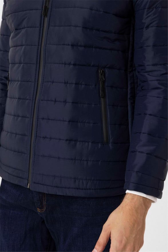 Lacivert Slim Kapitone Mont