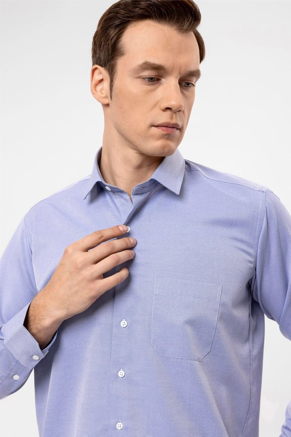 Mavi Regular Armürlü Klasik Yaka Gömlek
