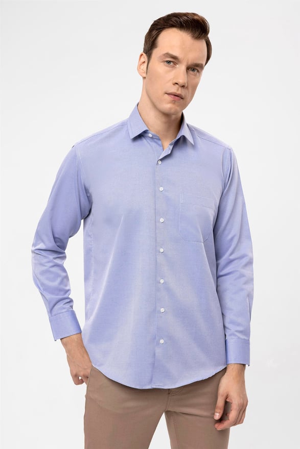 Mavi Regular Armürlü Klasik Yaka Gömlek