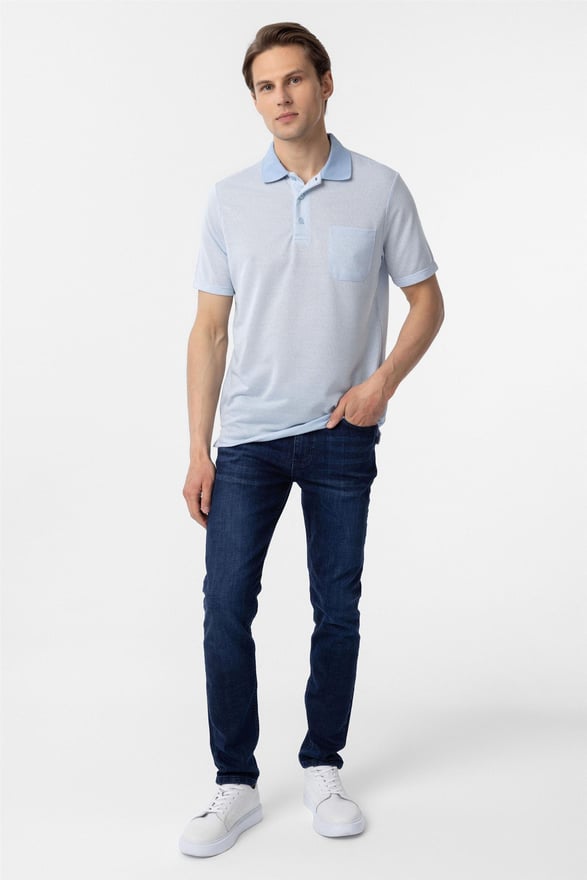 Mavi Regular Armürlü Polo Yaka Tişört