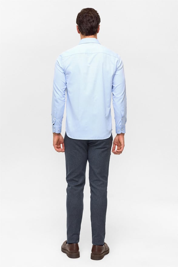 Mavi Regular Desenli Klasik Yaka Gömlek