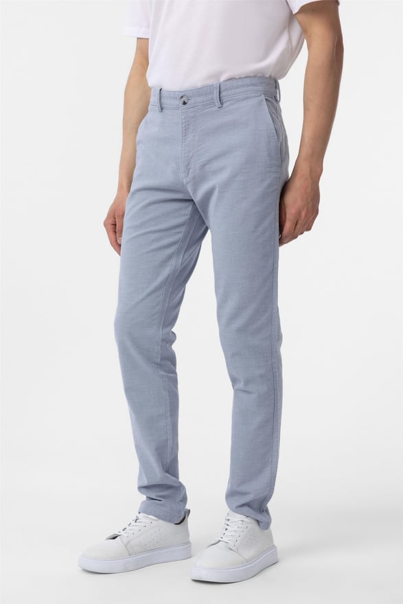 Mavi Slim Armürlü Pantolon