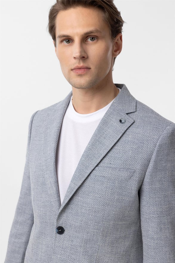 Mavi Slim Düz Mono Yaka 6 Drop Ceket