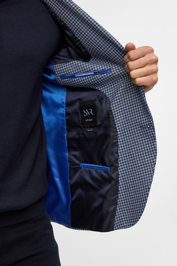 Parlament Mavi Slim Sivri Yaka 6 Drop Ceket