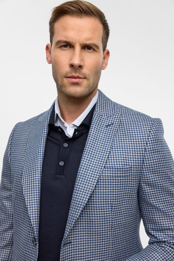 Parlament Mavi Slim Sivri Yaka 6 Drop Ceket