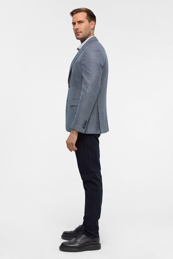 Parlament Mavi Slim Sivri Yaka 6 Drop Ceket