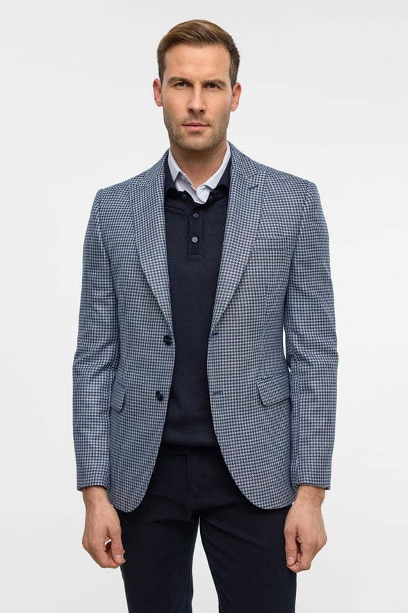 Parlament Mavi Slim Sivri Yaka 6 Drop Ceket