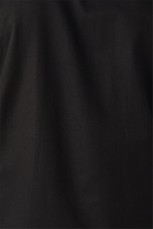 Siyah Regular Armürlü Klasik Yaka Gömlek