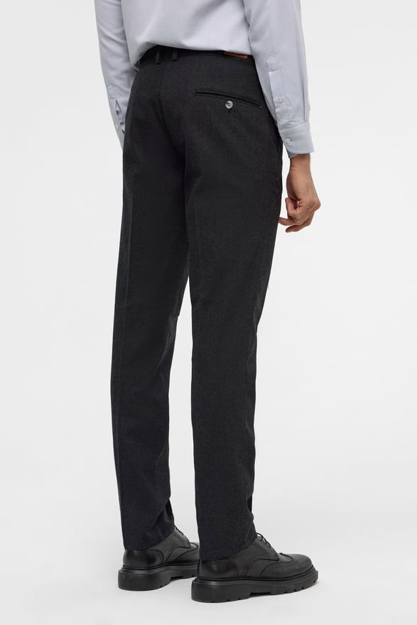 Siyah Regular Armürlü Pantolon