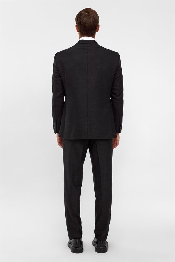 Siyah Regular Armürlü Sivri Yaka 6 Drop Takım Elbise