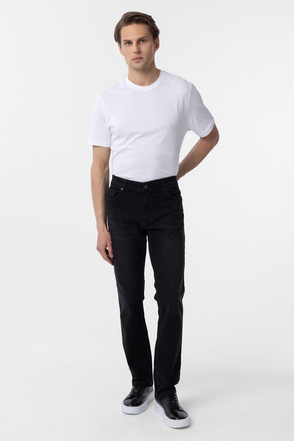 Siyah Regular Denim Pantolon