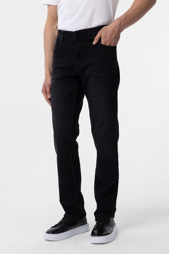 Siyah Regular Denim Pantolon
