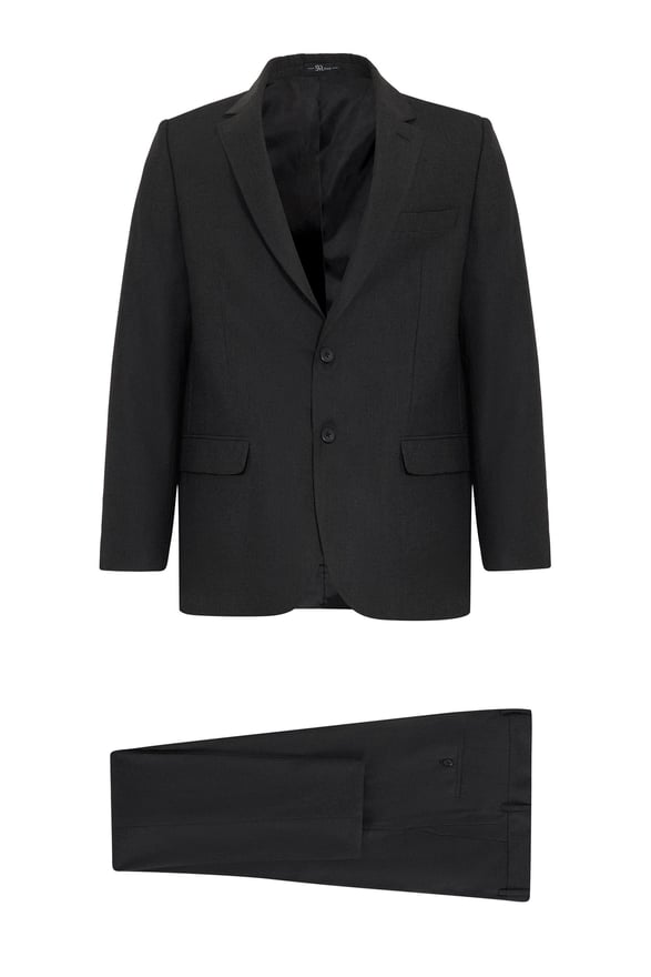 Siyah Regular Desenli Mono Yaka 4 Drop Takım Elbise