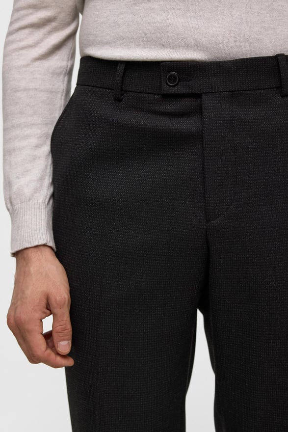 Siyah Regular Desenli Pantolon