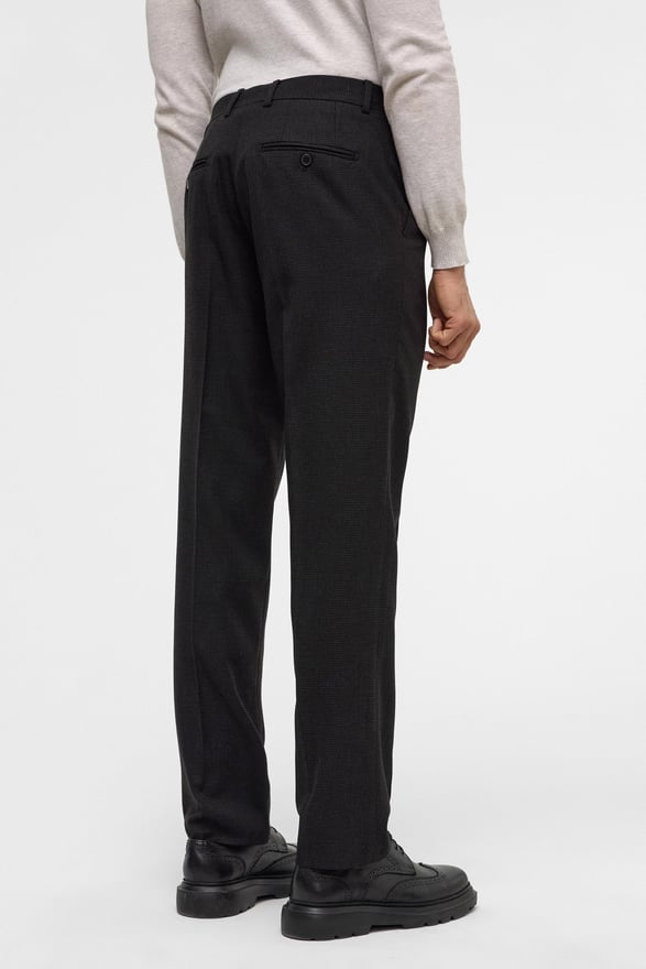 Siyah Regular Desenli Pantolon