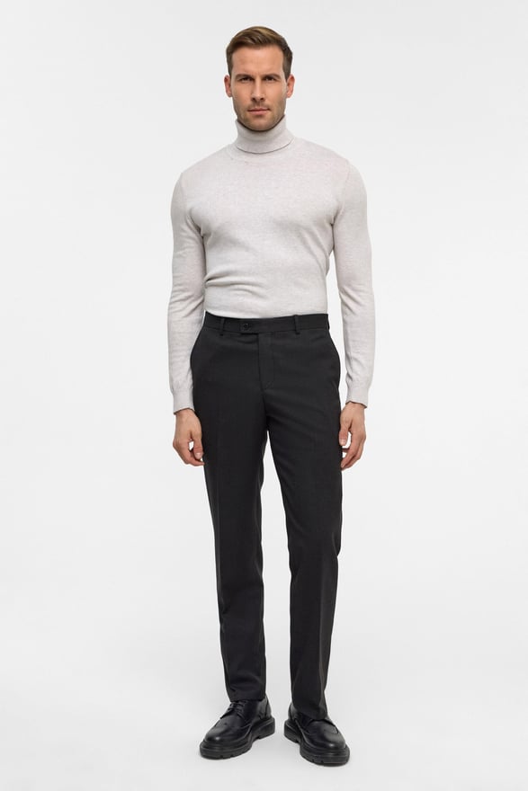 Siyah Regular Desenli Pantolon