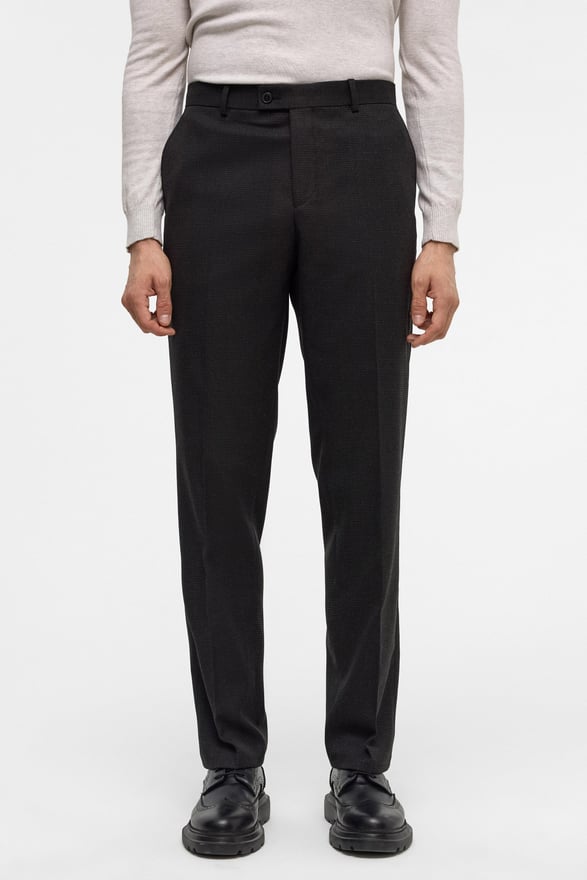 Siyah Regular Desenli Pantolon