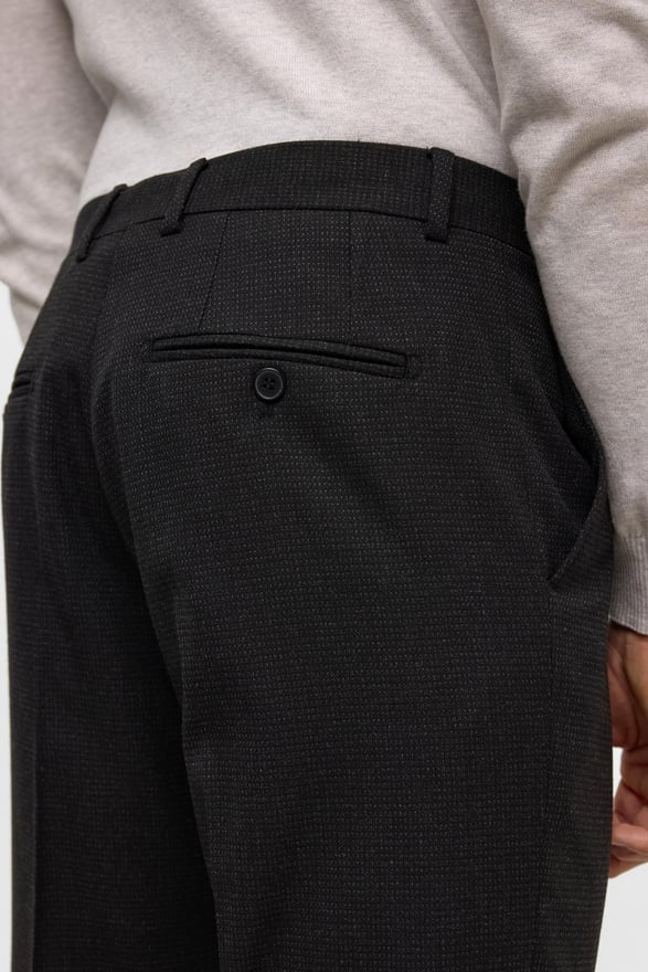 Siyah Regular Desenli Pantolon