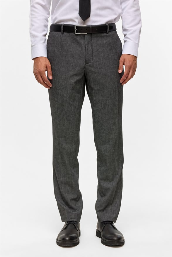 Siyah Regular Desenli Sivri Yaka 4 Drop Takım Elbise