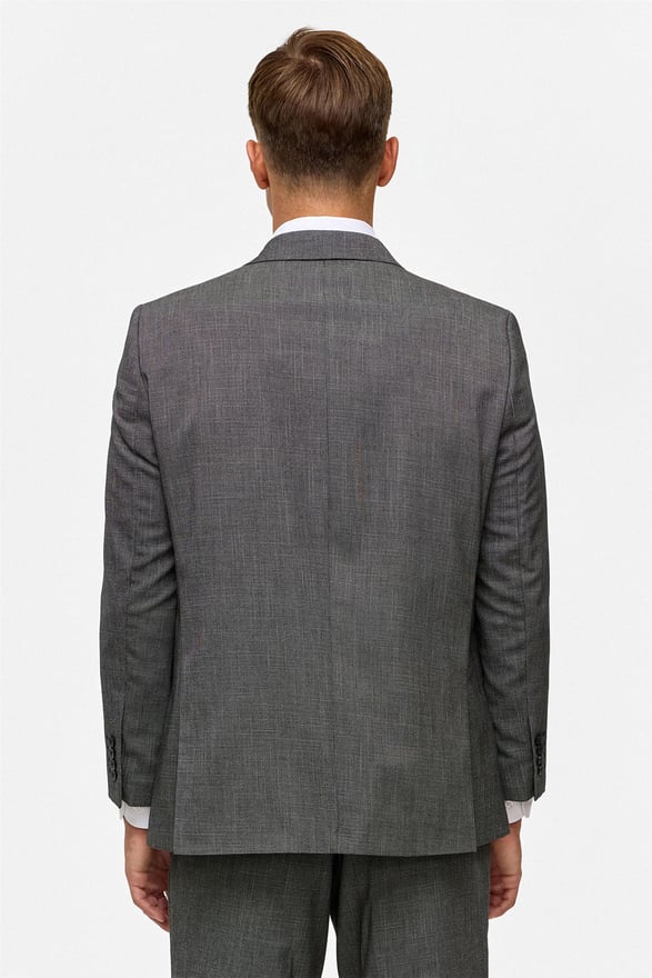 Siyah Regular Desenli Sivri Yaka 4 Drop Takım Elbise