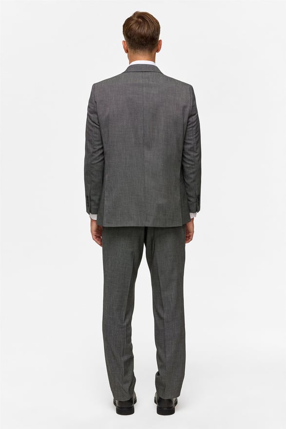 Siyah Regular Desenli Sivri Yaka 4 Drop Takım Elbise