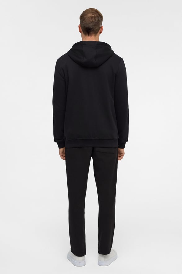 Siyah Regular Düz Bisiklet Yaka Sweatshirt