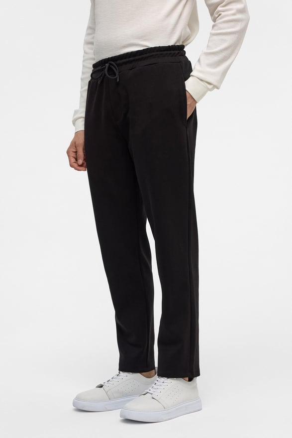 Siyah Regular Düz Jogger Pantolon