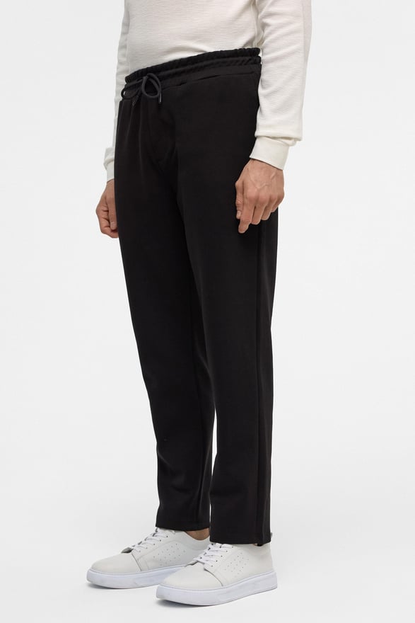 Siyah Regular Düz Jogger Pantolon