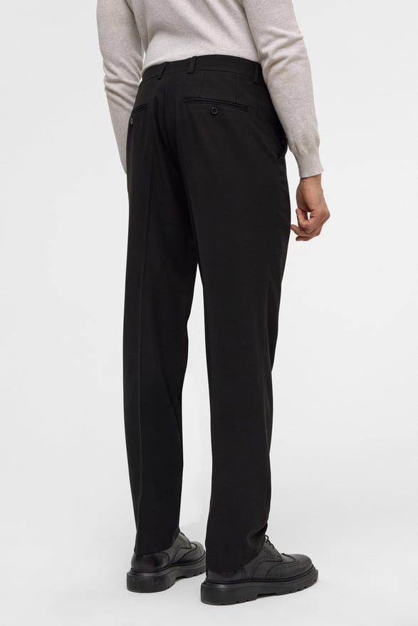 Siyah Regular Düz Pantolon
